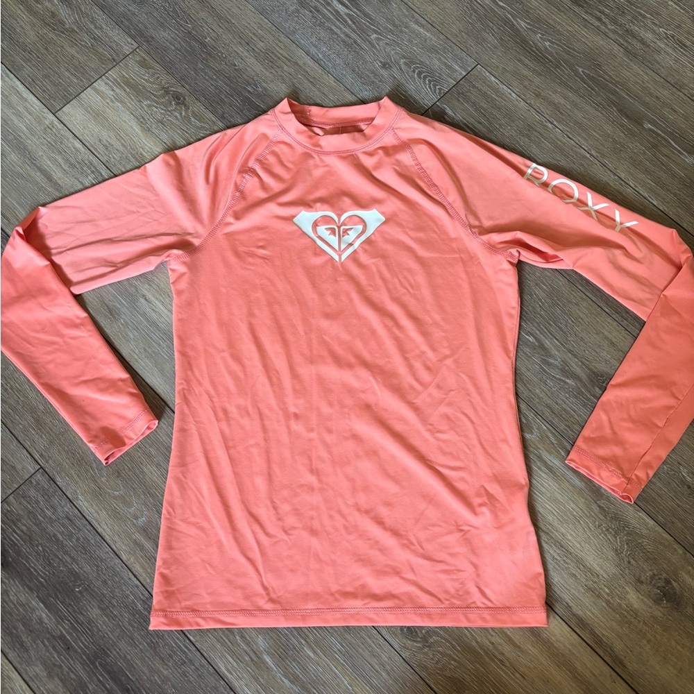 Roxy coral Rash Guard Top- women’s large- good condition